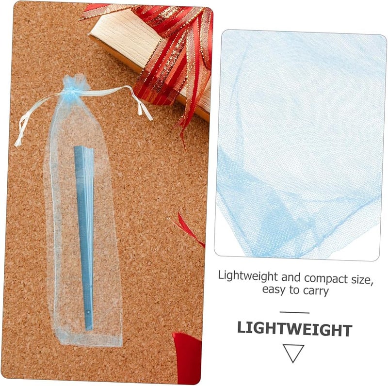 Organza Drawstring Bags 20Pcs For Wedding Party Fan Storage Lightweight Sheer White - Image 5